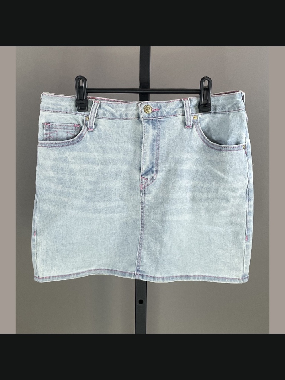 NEW True Religion Skirt Womens 30 blue denim straight mini streetwear casual